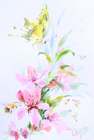  акварели цветов, картина художники акварелисты