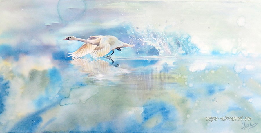 купить картину лебедь тотем вода небо художник Ольга Цурина 